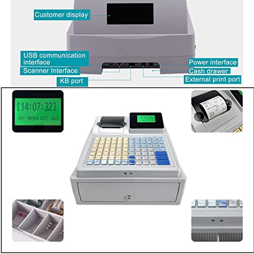 Registrierkasse für kleine Unternehmen, elektronisches POS-System – 81 Tasten mit digitaler LED-Anzeige, perfekt für kleine Unternehmen, Restaurants und Supermärkte