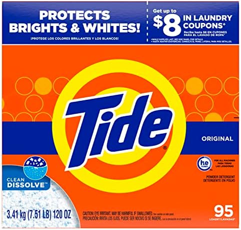 Tide Powder Laundry Detergent, Original, 95 loads, 120 ozQ