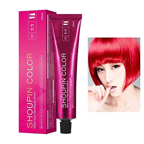 Coloring Conditioner, Hair Color Creme, Hair Dye Cream, DIY Fashion Hair Dye Permanent for Men and Women (Red)