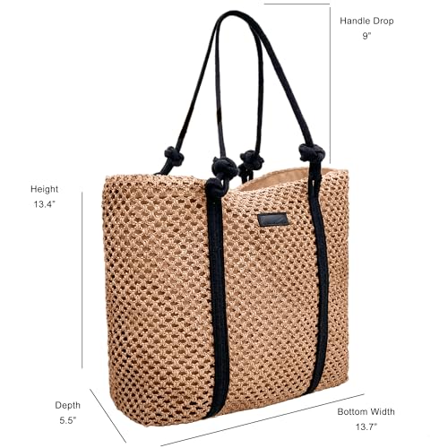 Straw Bags for Women Crochet Beach Tote Bag vacation handbags Large Woven Shoulder Bag for Summer Holiday2