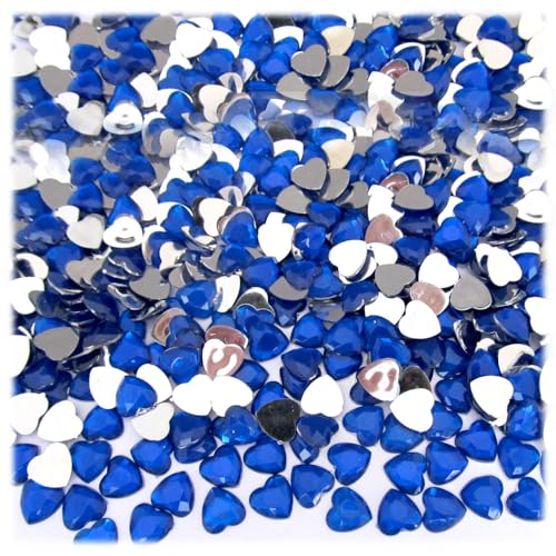 The Crafts Outlet 144pc Rhinestones Heart 6mm - 30ssflatback Royal Blue RBL