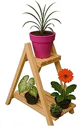 Estante Para Plantas Em Formato De Escada De Pinus - Charme RúStico E VersáTil Para DecoraçãO(2)