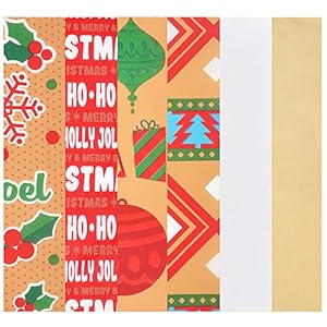 JOYIN 150 Blatt Weihnachts-Kraft-Seidenpapier