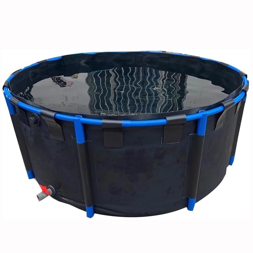 Piscina de PVC negro para peces koi: estanque de jardín duradero con recubrimiento hermético
