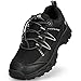 UOVO Boys Hiking Shoes Kids Waterproof Running Trail Fashion Sneakers Breathable Lightweight Non-Slip Outdoor Walking Sports Shoe Black,13.5