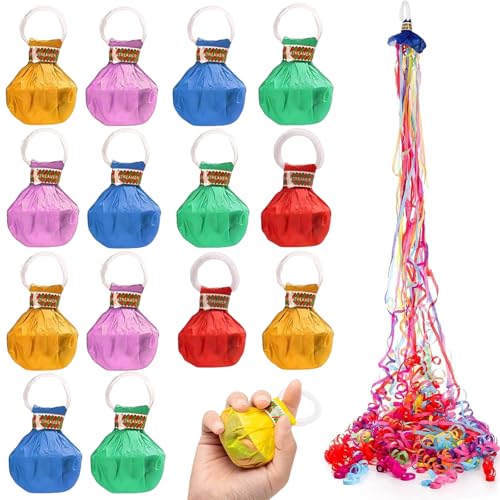Dryxog 14 Pièces Serpentin Mariage Confettis Mariage Bombe a Serpentin pour Fête et Nouvel An pour Anniversaire Noël Carnaval Remise de Diplôme Couleur...
