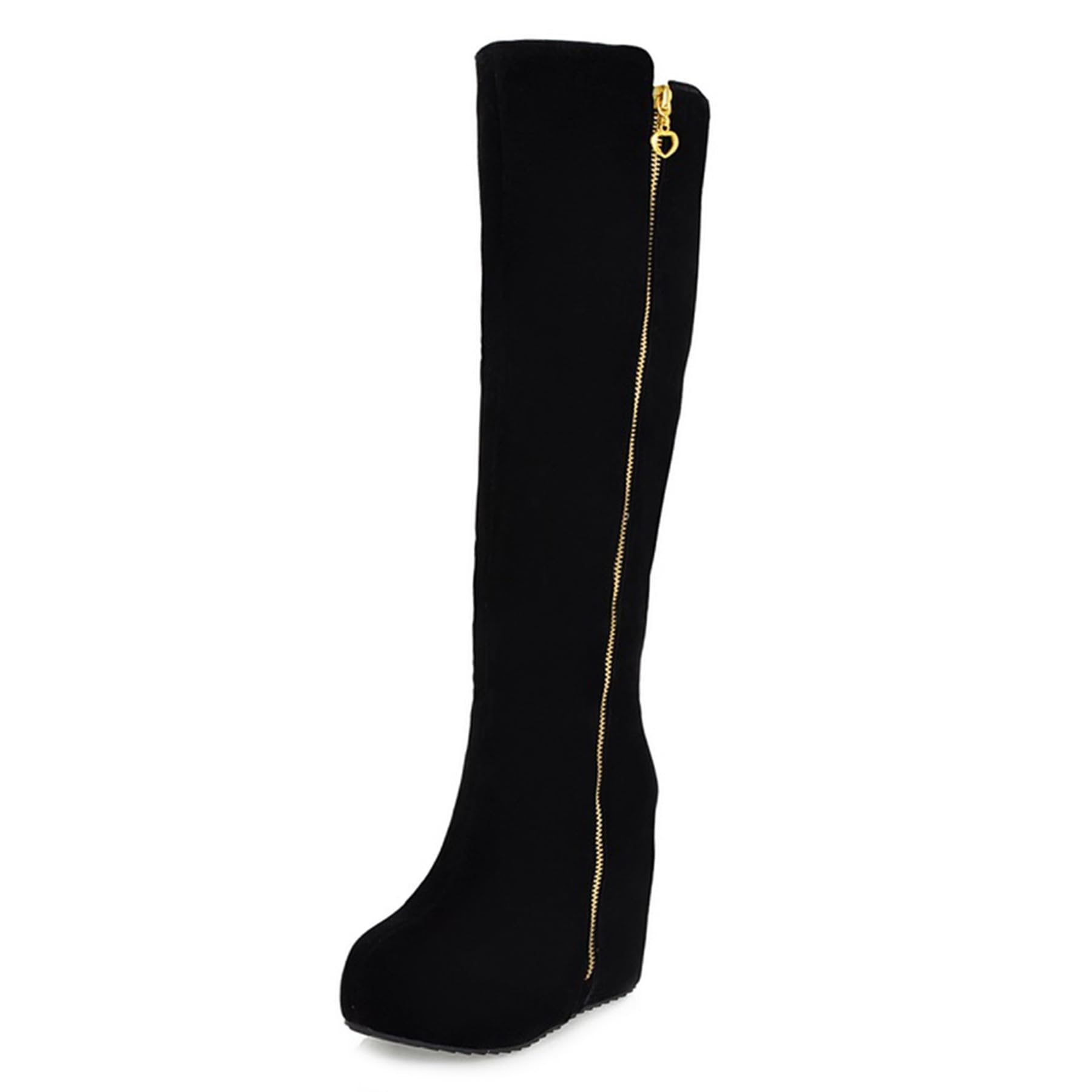 Gicoiz Platform Wedge Boots Women Round Toe