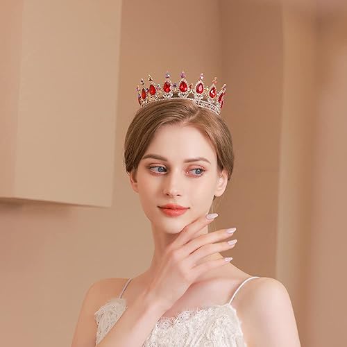 Miniatura 9 de Kamirola - Corona de reina barroca - Tiara nupcial y de boda de diamantes de imitación para mujer. TR12