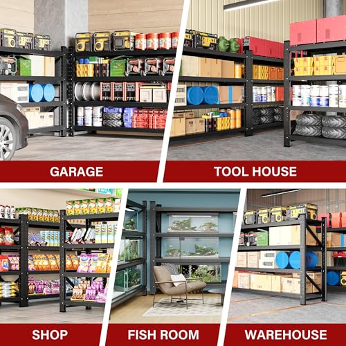 Image of 9000LBS Heavy Duty Garage Shelving Units,75 inch Wide & Deep Storage Shelves,Metal Garage Shelves,Large Storage Rack,Steel Shelf,Industrial Shelving for Shop,Warehouse,Basement,75 inch W x 24 inch D x 70 inch H