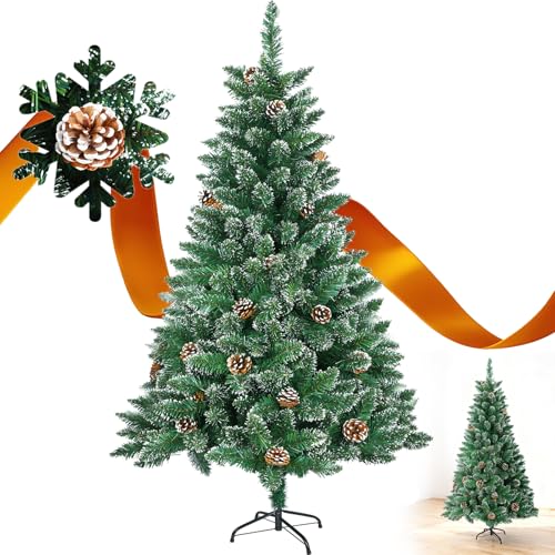 Sapin de Noël Artificiel 180cm PVC Arbre de Noël avec Pied en Métal pour Décoration de Noël, Maison, Bureau, Magasins Hôtels