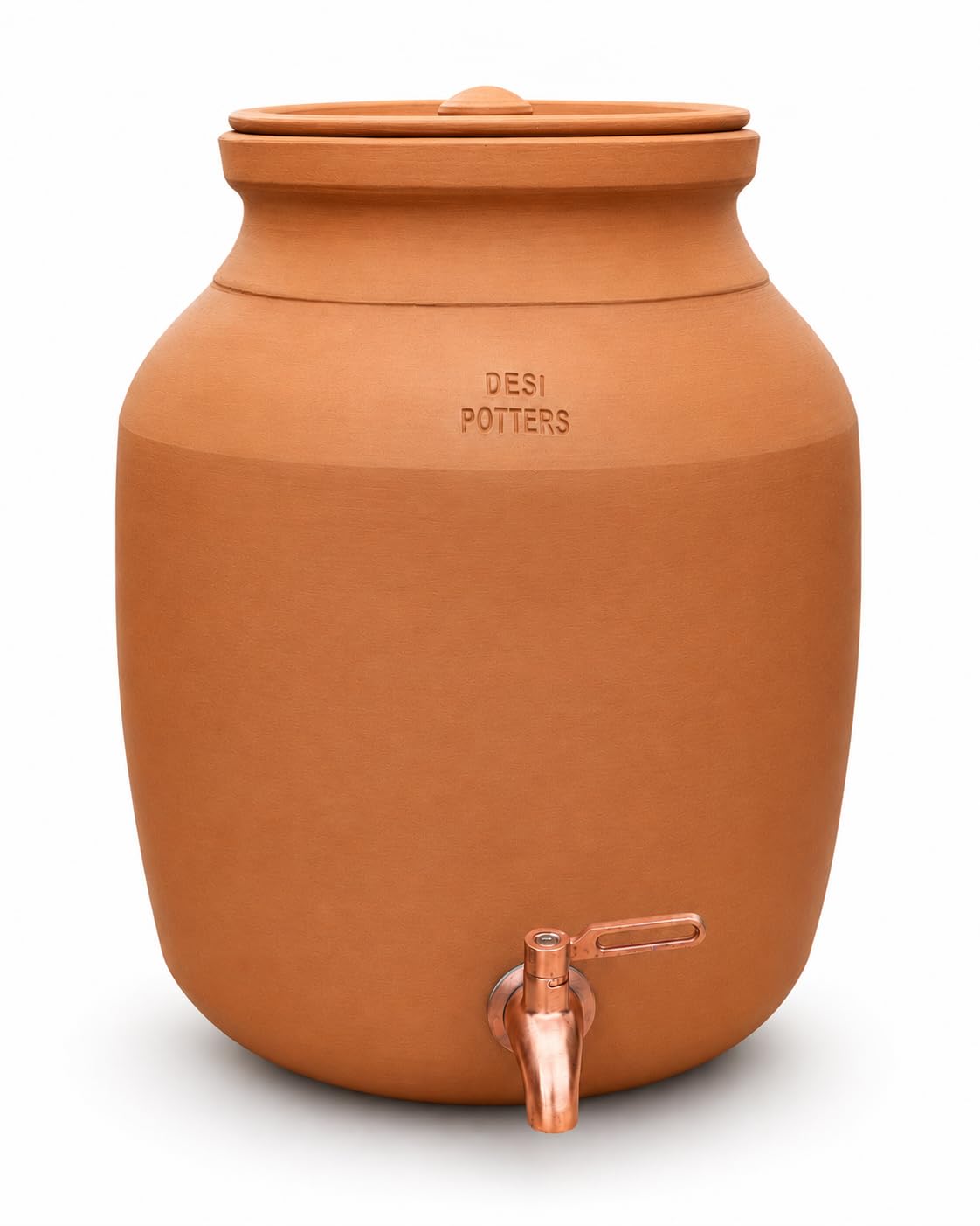 Desi Potters Natural Terracotta Water Dispenser with Tap & Lid | Handmade Earthen Clay Matka for Drinking Water | Traditional Mud Pot | Eco-Friendly Water Storage for Home Office Kitchen-image-17
