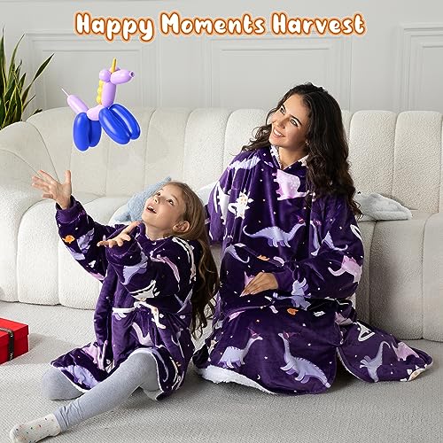 Winthome Blanket Hoodie for Kids, Super Soft Warm Fleece Sweatshirt, Comfortable Wearable Fleece Hoodie, Oversized Blanket Hoodie for Kids Boys Girls - Image 6