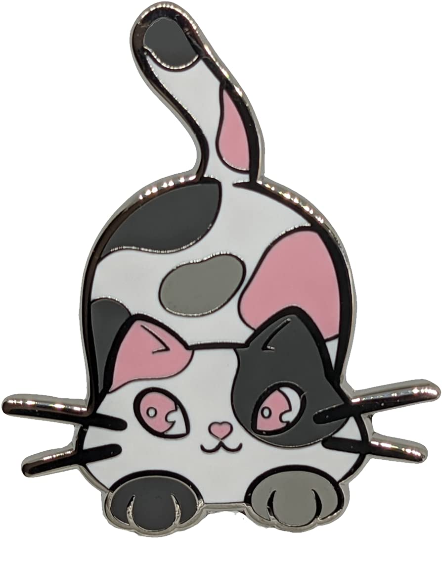 Hokum and SnarkDemigirl Purride Calico Cat Hard Enamel Pin in Demigirl Flag Colors | LGBTQ+ Subtle Pride Jewelry