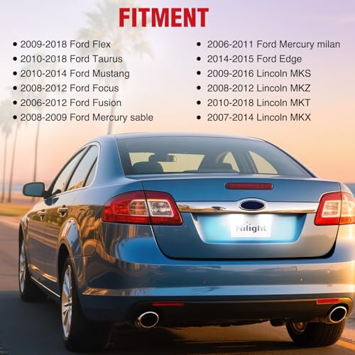 Image of Nilight 2PCS License Plate Lights for 2010 2011 2012 2013 2014 Ford Mustang