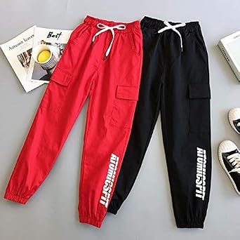 Amazon.com: ESFHWYP Casual Pantalones Streetwear Mujer Preppy Loose Alta  Cintura General Letra Bolsillo Verano Mujer Cool Pants : Ropa, Zapatos y  Joyería
