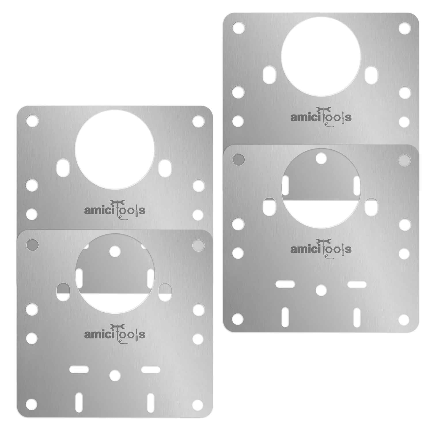 amiciTools Stainless Steel (SS202) Hinge Repair Plate with Mounting Screws for Furniture, Shelves, Cabinet Protection (4-Pcs)-image-14