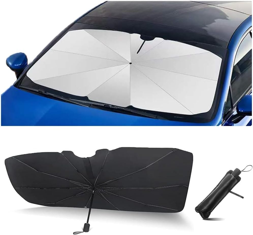 Auto Sonnenschutz Frontscheibe 140x70cm - Faltbarer UV-Schutz Für Die Meisten Autos