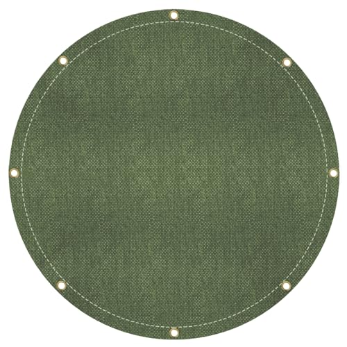 Covers & All Round Canvas Tarp, 16 oz 550 GSM 28 Mil Heavy Duty Multi-Purpose Tarpaulin Cover for Swimming Pools Hot Tubs Baseball Pitcher Mounds Haystacks and More (Olive Green, 15 Feet)