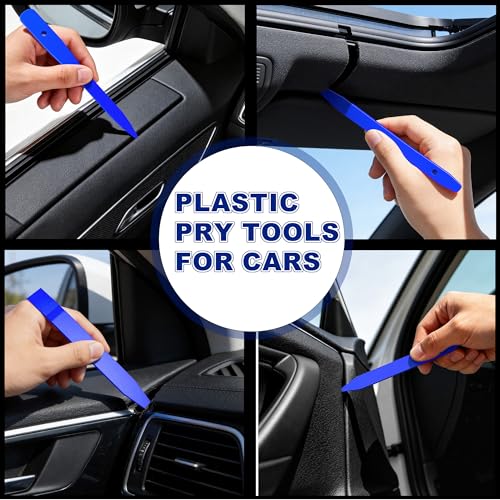 Image of 10Pcs Car Trim Removal Tool Kit Non-Scratch Pry Tool Auto Clip Pliers-Blue