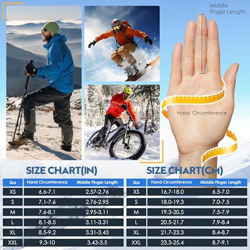 Image of Bruvoalon Winter Gloves for Women & Men, 3M Thermal Insulation, Lycra Fabric, Touchscreen, Anti-Slip