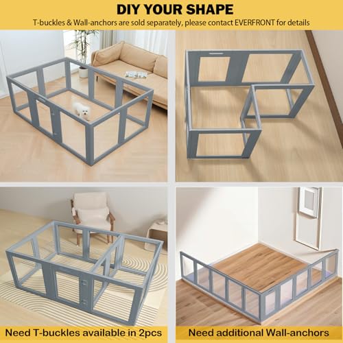 Image of EVERFRONT Clear Acrylic Dog Playpen - Clear Dog Play Pen - Easy Assemble Acrylic Dog Playpen - Puppy Playpen, Cat Playpen, Small Animal Playpen, Dog Play Pen Indoors