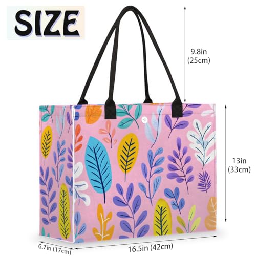 Abstract Summer Plants Tote Bag for Women Large Beach Bag Reusable Tote Bags for Work Travel Beach Shopping2