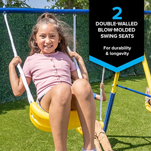 image for Sportspower Super Saucer Metal Swing Set: 2 Swings, Saucer Swing and 1