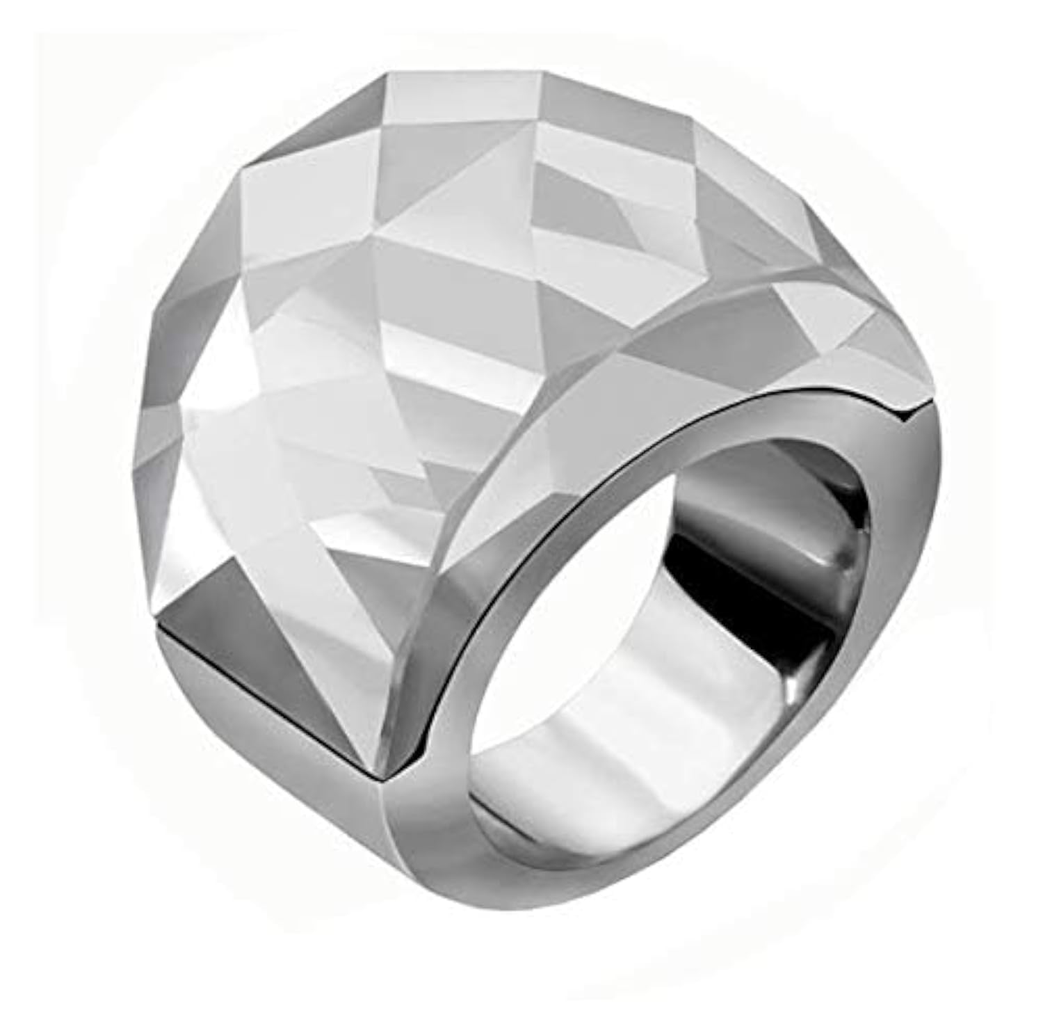 HIJONES Men Women Stainless Steel Cubic Zirconia Royal Crystal Rings Wrap Band Cocktail Style