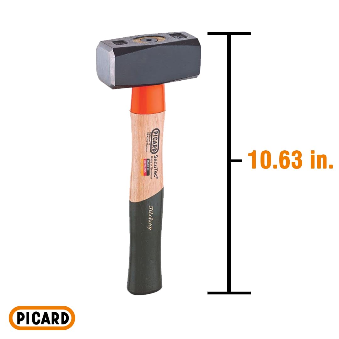 PICARD Martello mazza SecuTec®, No. 43 HS, 1.250 g | Mazza da fabbro con sistema di sicurezza brevettato | Martello professionale con manico in hickory