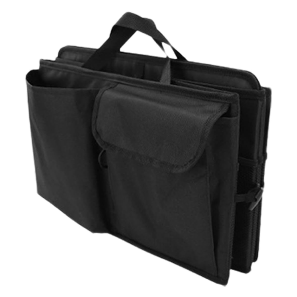VALICLUD Kofferraum Organizer für Suvs aus Oxford Stoff mit Mehreren Fächern und Taschen Stabil und Einfach zu Verstauen für Autoaufbewahrung im Schwarzen Design