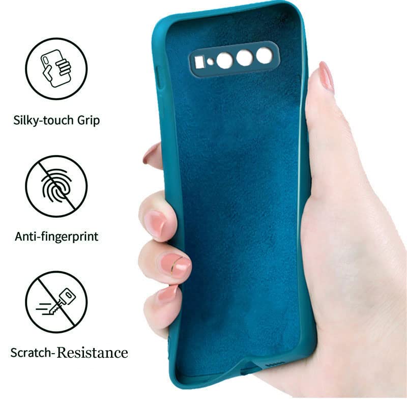 Image of A rtistque Liquid Silicone Matte Shockproof Flexible with Camera Protection Soft Back Cover Case for Samsung Galaxy S10 Plus - Blue