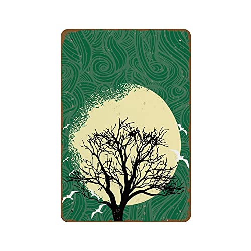 Sunrise Poster Tree Sea Mandala Novelty Tin Metal Sign Plaque Bar Pub Vintage Retro Wall Decor Poster Home Group Porch Metal Sign Lobby Metal Sign Prayer Metal Sign Metal Wedding Print Gift 8inx12in