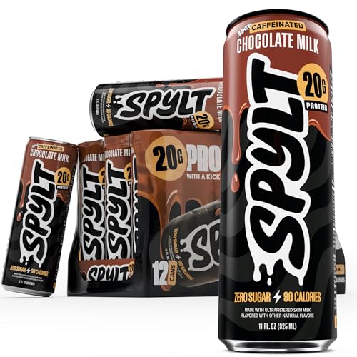 Image of Spylt Max Chocolate Milk Protein Snacks, 20g Protein, 140mg Caffeine, 12 | Ready to drink coffee and shake in one, 90 calories, sugar free, lactose free, rich creamy taste, grab and go can