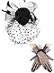 SATINIOR 50er Jahre Fascinators für Damen, Beerdigungsschleier, Hut und Handschuhe, Pillbox, Cocktailhut, Schwarz, Medium