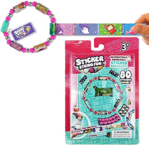 Image of PATPAT DIY Sticker Rolls Bracelet For Kids Girls DIY Cartoon Stickers Bracelet Making Kit With Spacer Beads Carry-On Bracelets Stickers Decorative Free Making Kit Children's Day Gift, Multicolour