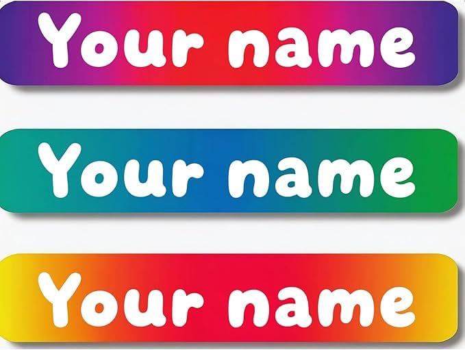 Personalized Waterproof Name Stickers for Kids, Washable Clothing Labels, Durable Name Tags for School, Kindergarten, Lunch Boxes, Books, Toys – Ideal Back to School（Change Gradually）