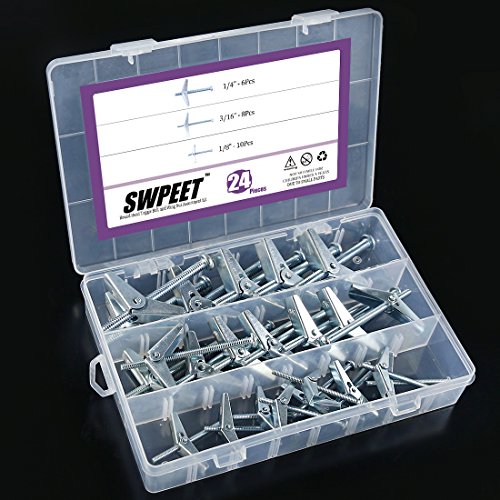 Swpeet A720 Assorted 24 Pcs Toggle Bolt And Wing Nut Kit For Hanging Heavy Items On Drywall thumb #4