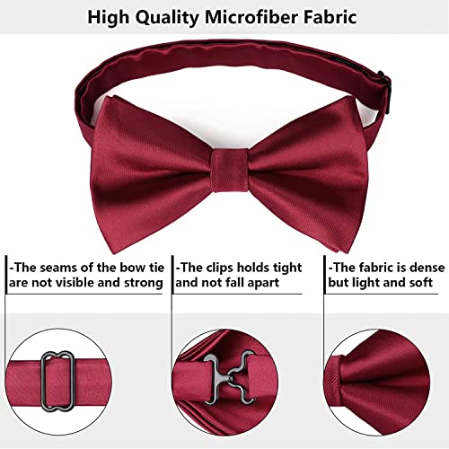 Image of HISDERN Bow Ties for Men Pretied Bowties Classic Formal Business Bow Tie Adjustable Tuxedo Bowtie for Wedding Party