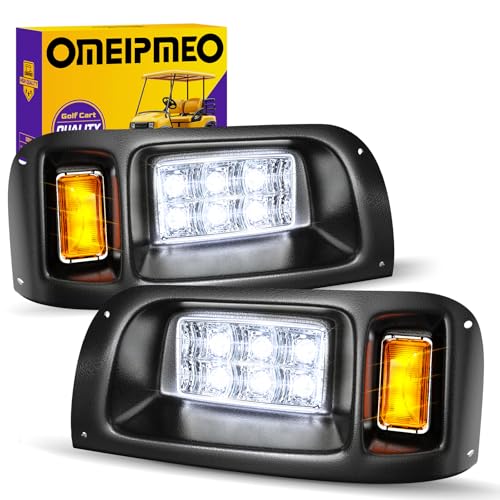 Club Car DS LED Headlight Kit High Brightness Golf Cart LED Headlight 12V Modified Golf Cart Head lights for Club Car DS 1993-UP Gas & Electric Golf Carts Street Legal OEM 101988002 101988001