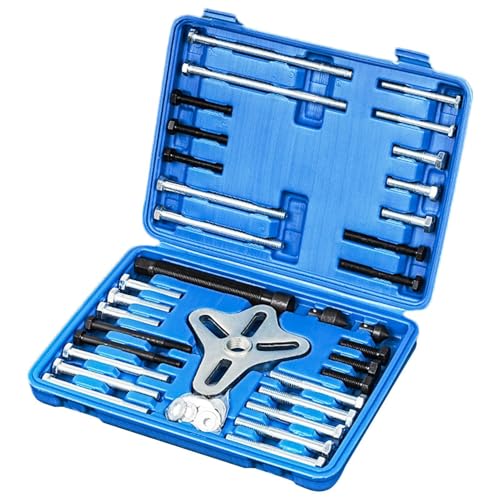 Juego de extractor de equilibrador armónico, juego de extractor de compresor de extractor de automóviles - Kit de herramientas de reparación de automóviles de 46 piezas - Extractor de polea del