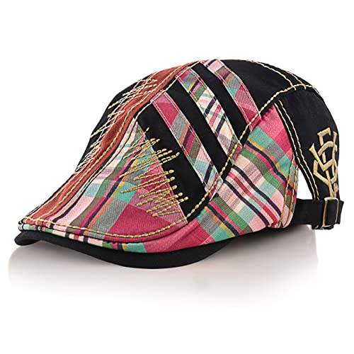 Image of M MOACC Men Beret Hat Cotton Adjustable Newsboy Hats Cabbie Gatsby Cap Driving Flat Caps