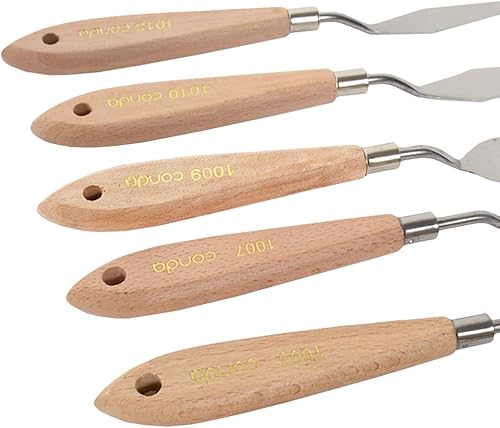 Miniatura 3 de CONDA - Conjunto de paletas, herramientas de pintura y cuchillos de metal con mango de madera