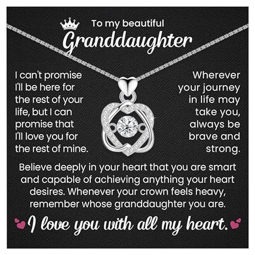 Granddaughter Necklace From Grandpa or Grandma| Birthday Pendant Jewelry Gift for Grandchildren From Grandparent| Grandaughter Everyday Use Jewellry