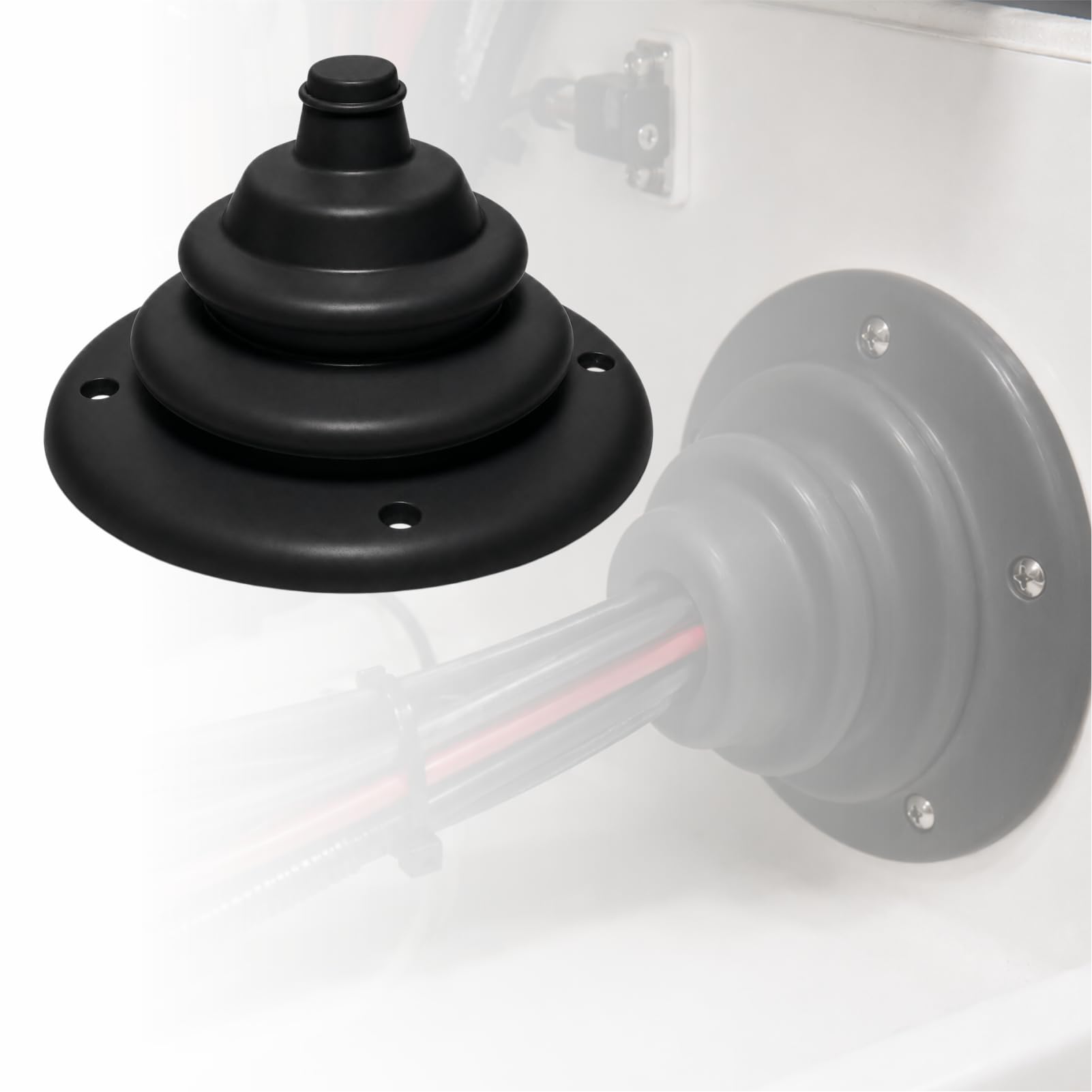 asdmm Boat Motor Well Cable Boot - Rigging Steering Protect for Marine Yacht Kayak Electrical Wire Organize, Fuel Lines Diameter 4 7/10" (Black-2.8" L-1 Pc) โ image 1