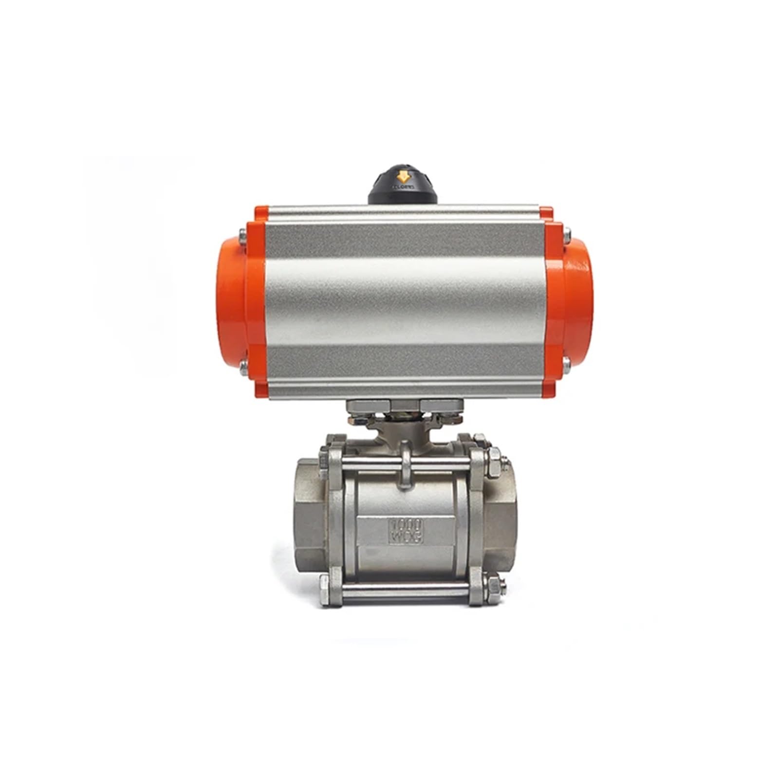 1-1/2" Three Piece 304 Pneumatic Ball Valve with Double Acting Cylinder