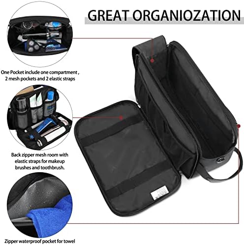 Toiletry Bag for Men Travel Toiletry Organizer Water-Resistant Shaving Bag for Toiletries Accessories Lightweight Hanging Dopp Kit Hygiene Bag with Large Capacity Black 2 Toiletry Bag for Men Travel Toiletry Organizer Water-Resistant Shaving Bag for Toiletries Accessories Lightweight Hanging Dopp Kit Hygiene Bag with Large Capacity Black