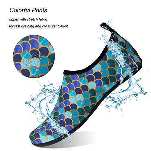 Image of WateLves Water Shoes for Womens Mens Barefoot Quick-Dry Aqua Socks for Beach Swim Surf Yoga Exercise New Translucent Color Soles