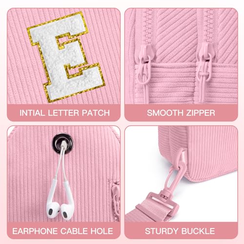 Image of Viverte Small Corduroy Sling Bag Initial Crossbody Bag Fanny Pack for Girls Personalized Birthday Gifts for Teen Girls Gifts