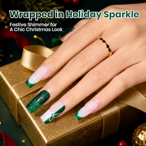 Image of Beetles Green Glitter Gel Nail Polish, 15ML Emerald Green Color Gel