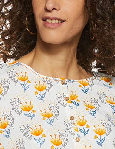 Image of global desi Womens Round Neck Floral Printed Asymmetrical Tunic